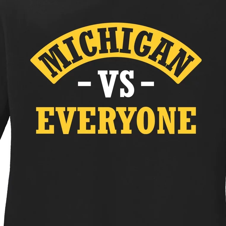 Michigan Pride Bold Statement Apparel Show Your Allegiance Ladies Long Sleeve Shirt