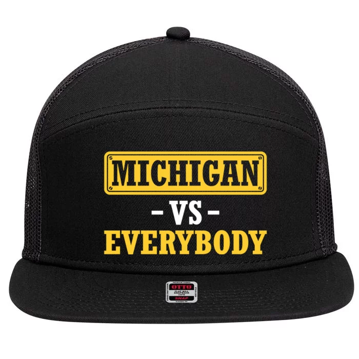 Michigan Pride Bold Statement Apparel For Sports Fans 7 Panel Mesh Trucker Snapback Hat