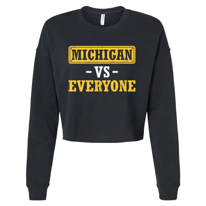 Michigan Pride Bold Statement Apparel: Show Your Allegiance Cropped Pullover Crew