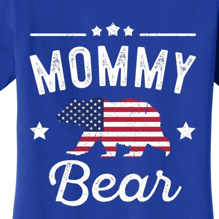 Mommy Patriotic Bear Flag Matching 4th Of July Funny Gift Women's T-Shirt