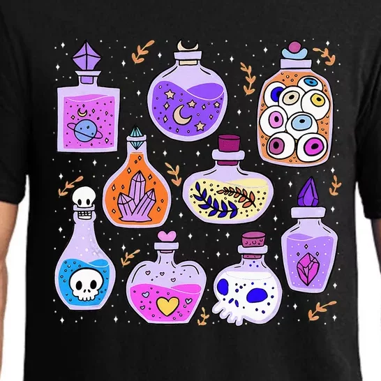 Magical Potions Bottles Witchy Halloween Print Pajama Set