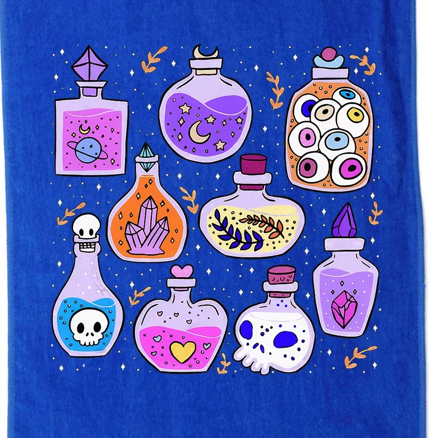 Magical Potions Bottles Witchy Halloween Print Platinum Collection Golf Towel