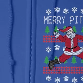 Merry Pitchmas Baseball Pitcher Funny Santa Christmas Gift Full Zip Hoodie