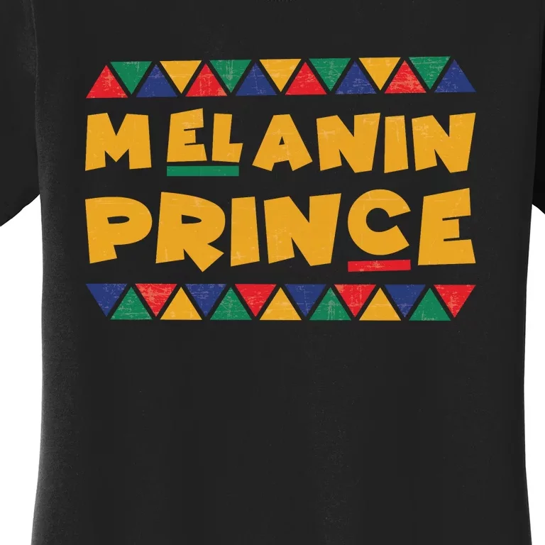 Melanin Prince Black Son Black Pride Family Matching Outfit Juneteenth Women's T-Shirt