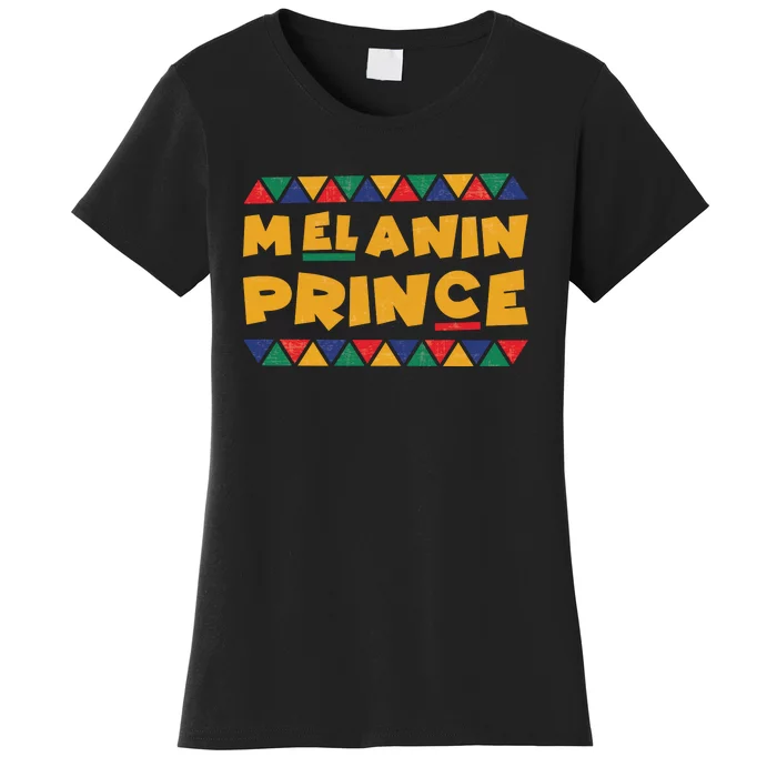 Melanin Prince Black Son Black Pride Family Matching Outfit Juneteenth Women's T-Shirt