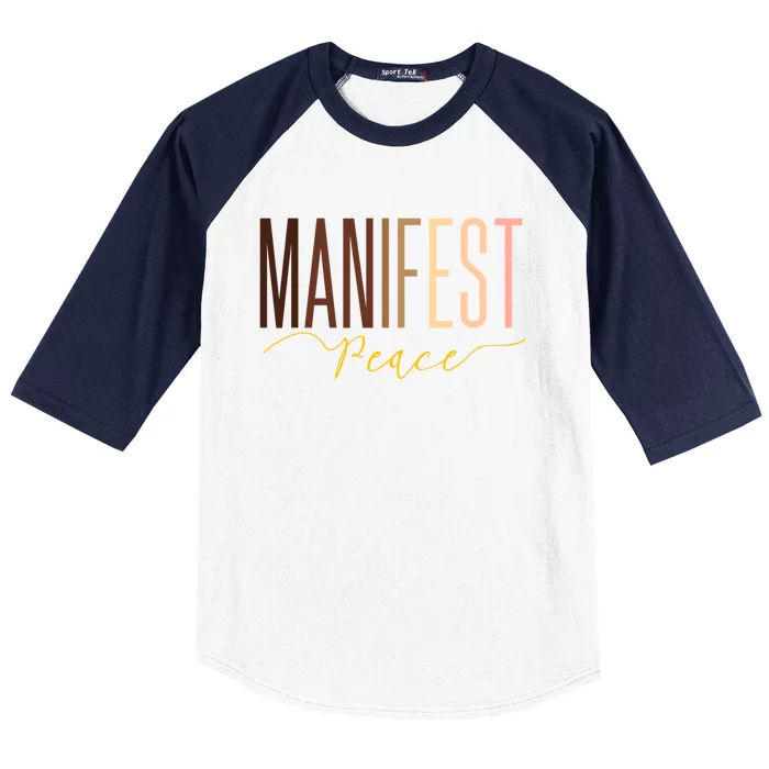 Manifest Peace Black Pride Juneteenth Celebrate Melanin Gift Baseball Sleeve Shirt