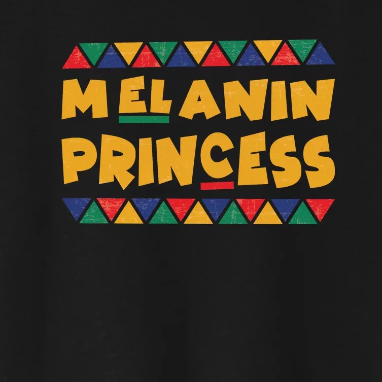 Melanin Princess Black Daughter Black Pride Family Matching Outfit Juneteenth Women's Crop Top Tee