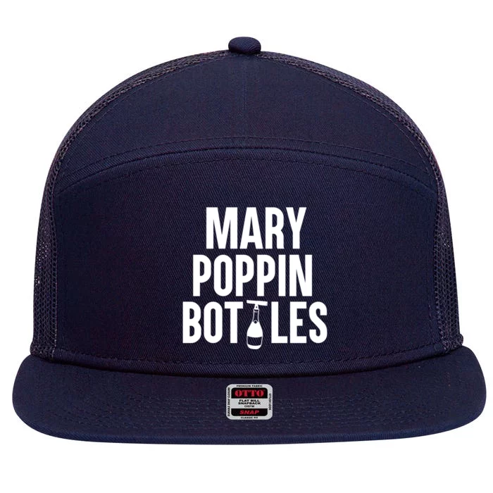 Mary Poppin Bottles Gift 7 Panel Mesh Trucker Snapback Hat