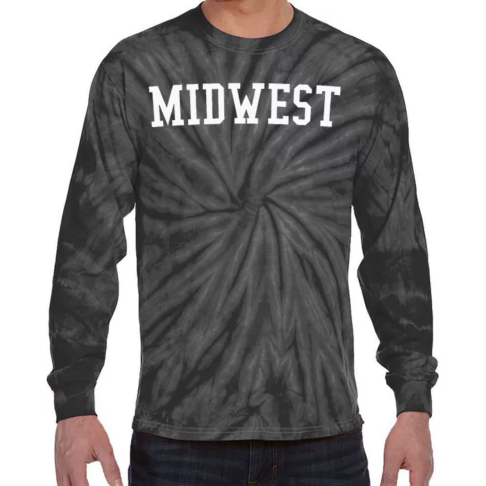 Midwest Prep Block Lettering Vintage Style Tie-Dye Long Sleeve Shirt