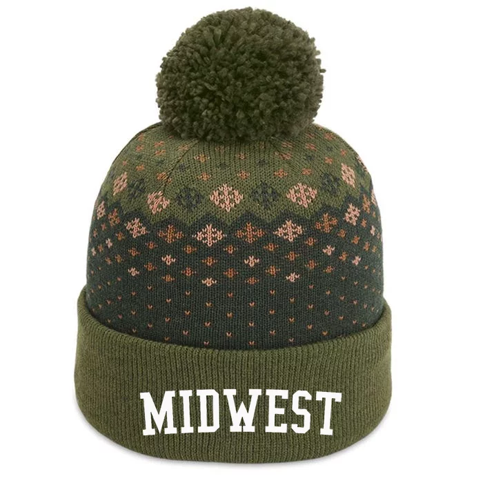 Midwest Prep Block Lettering Vintage Style The Baniff Cuffed Pom Beanie