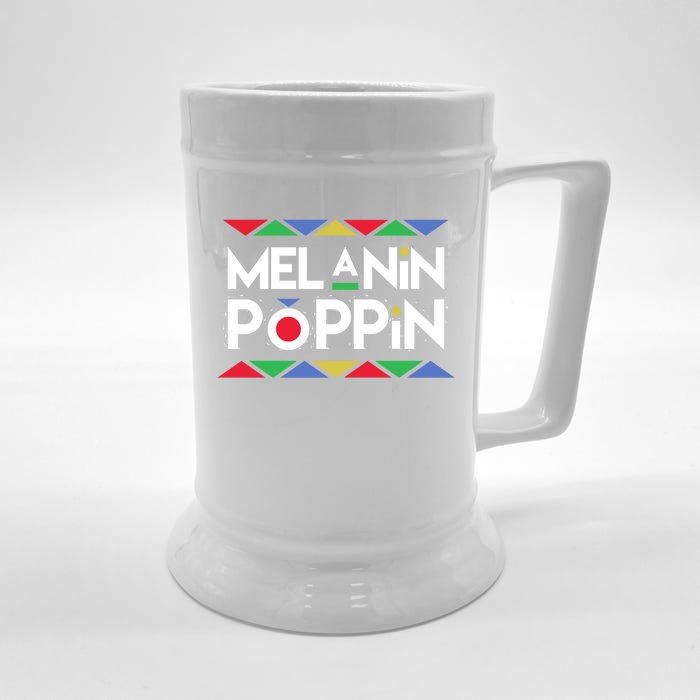 Melanin Poppin! Black Beauty African Pride Gift Front & Back Beer Stein