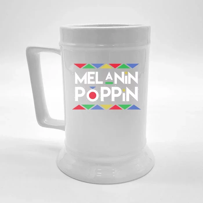 Melanin Poppin! Black Beauty African Pride Gift Front & Back Beer Stein