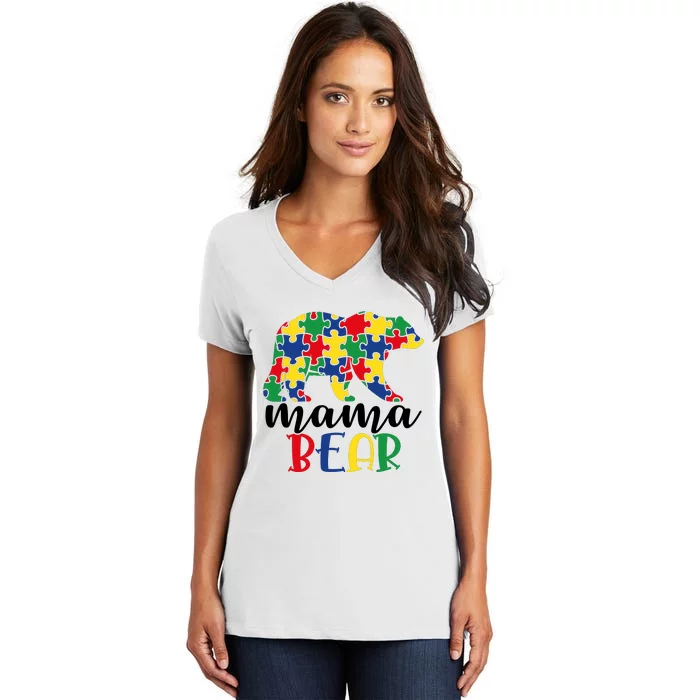 Mama Papa Bear Women's V-Neck T-Shirt