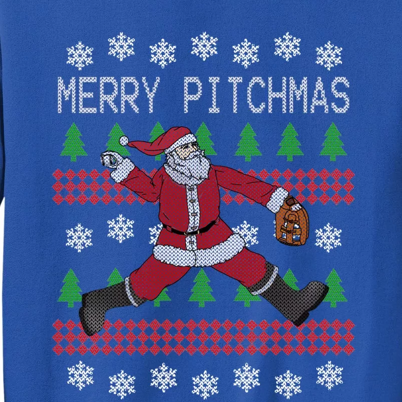 Merry Pitchmas Baseball Pitcher Funny Santa Christmas Gift Tall Sweatshirt