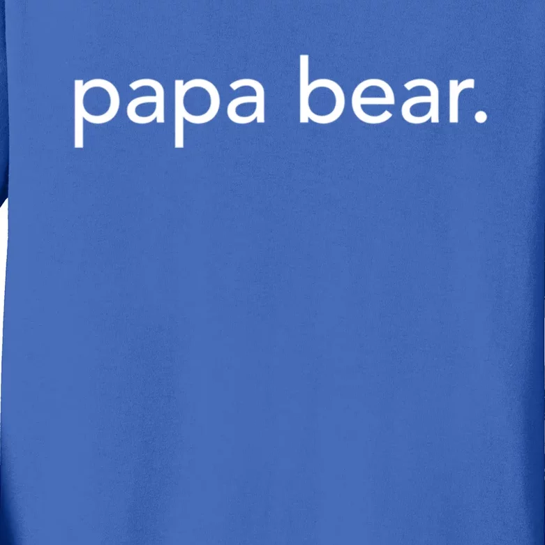 Minimalistic Papa Bear Minimal Meaningful Gift Kids Long Sleeve Shirt