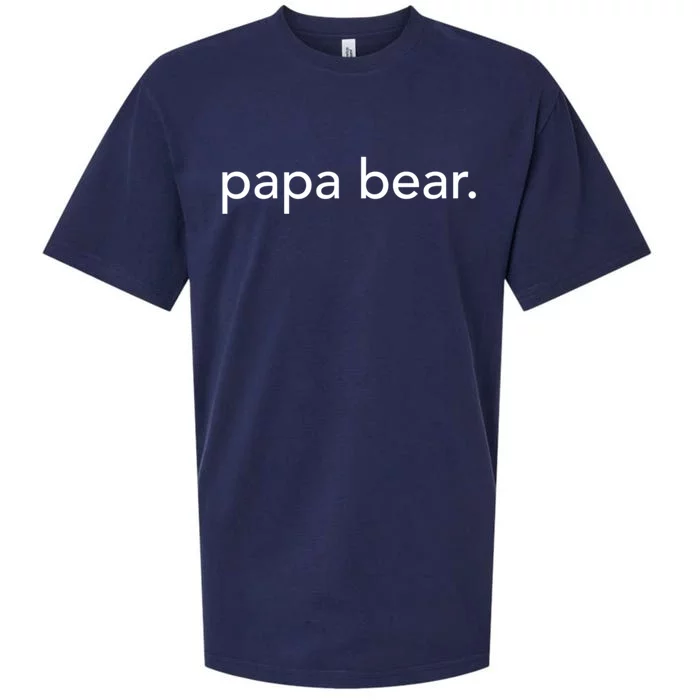 Minimalistic Papa Bear Minimal Meaningful Gift Sueded Cloud Jersey T-Shirt