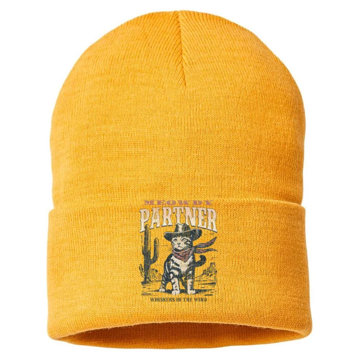 Meowdy Partner Cowboy Cat Vintage Sustainable Knit Beanie