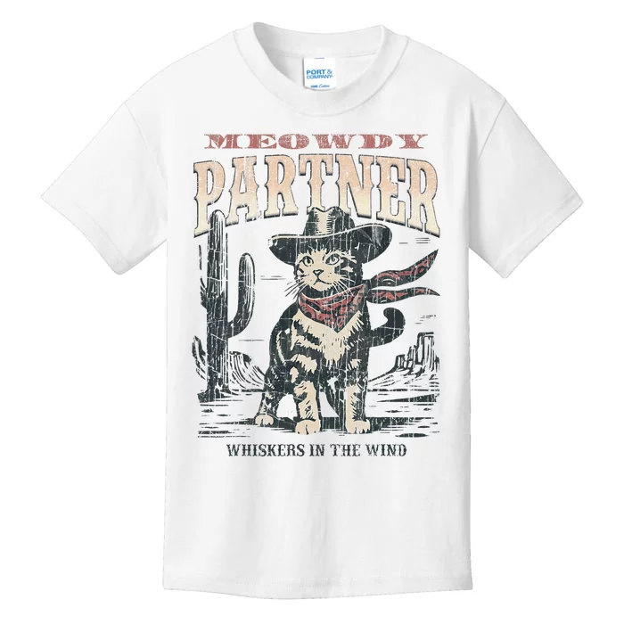 Meowdy Partner Cowboy Cat Vintage Kids T-Shirt