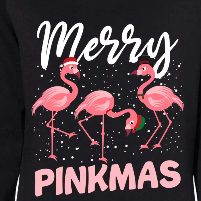 Merry Pinkmas Cute Pink Christmas Flamingo Lover Funny Xmas Cute Gift Womens California Wash Sweatshirt