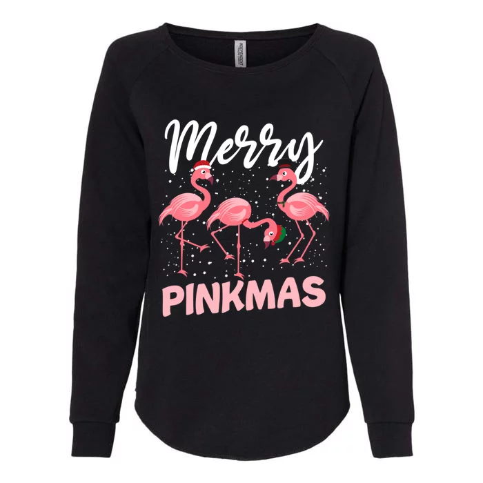 Merry Pinkmas Cute Pink Christmas Flamingo Lover Funny Xmas Cute Gift Womens California Wash Sweatshirt