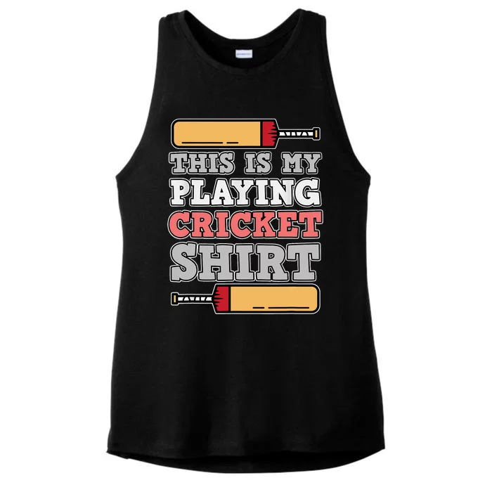 My Playing Cricket Sports Player Lover Team Coach Graphic Ladies Tri-Blend Wicking Tank