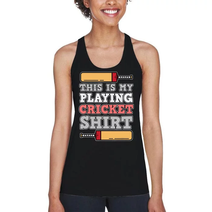 My Playing Cricket Sports Player Lover Team Coach Graphic Women's Racerback Tank