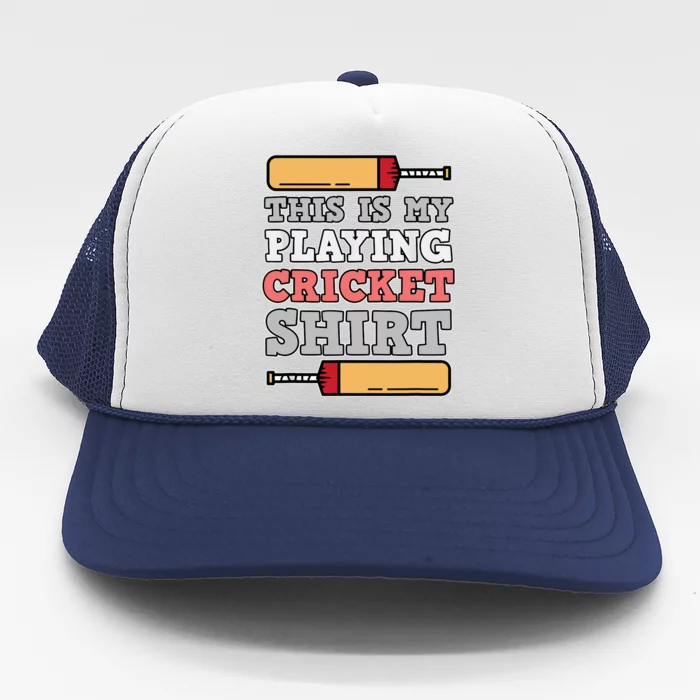 My Playing Cricket Sports Player Lover Team Coach Graphic Trucker Hat