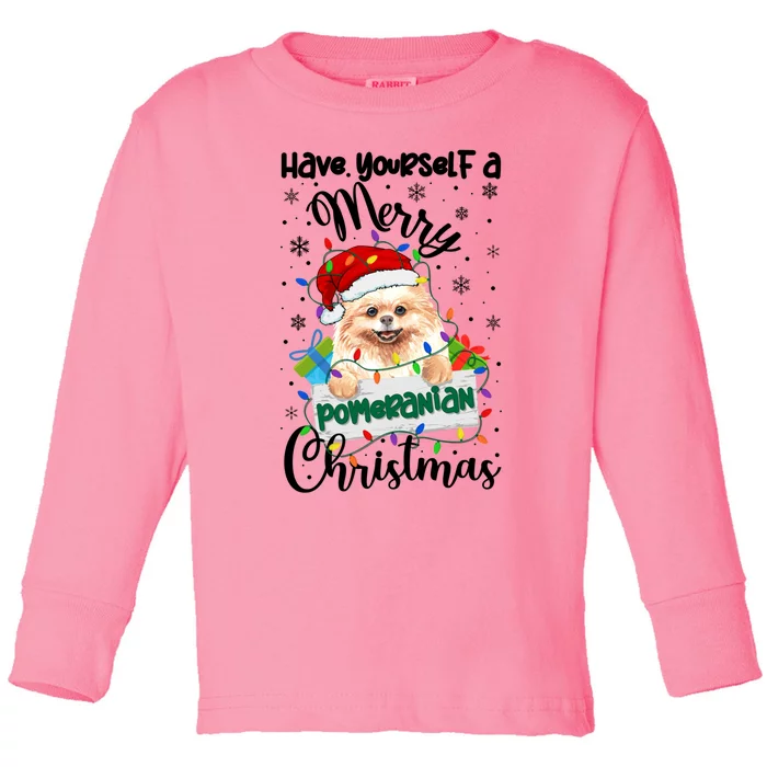 Merry Pomeranian Christmas Pomeranian Xmas Party Meaningful Gift Toddler Long Sleeve Shirt