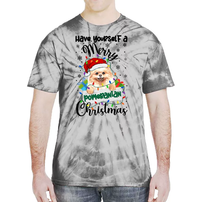 Merry Pomeranian Christmas Pomeranian Xmas Party Meaningful Gift Tie-Dye T-Shirt