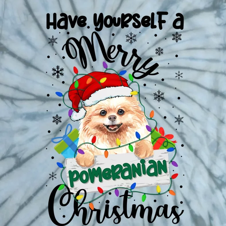 Merry Pomeranian Christmas Pomeranian Xmas Party Meaningful Gift Tie-Dye T-Shirt