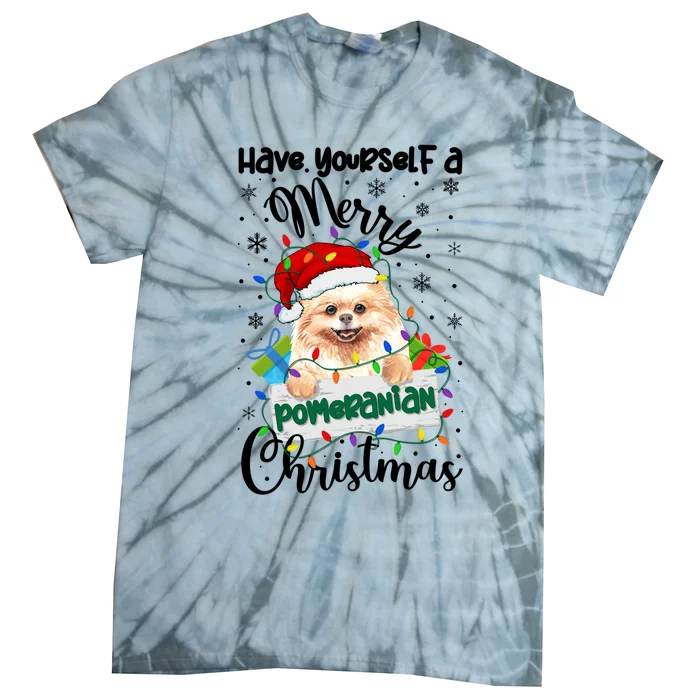 Merry Pomeranian Christmas Pomeranian Xmas Party Meaningful Gift Tie-Dye T-Shirt