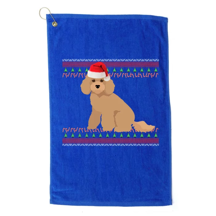 Miniature Poodle Christmas Cute Gift Platinum Collection Golf Towel