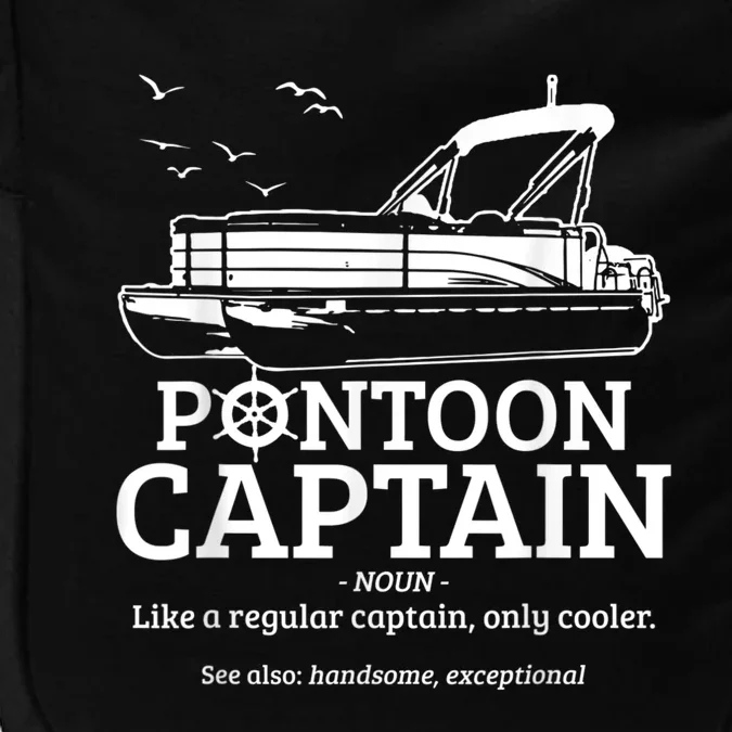 Mens Pontoon Captain Definition Funny Pontoon Boat Boating Impact Tech Backpack