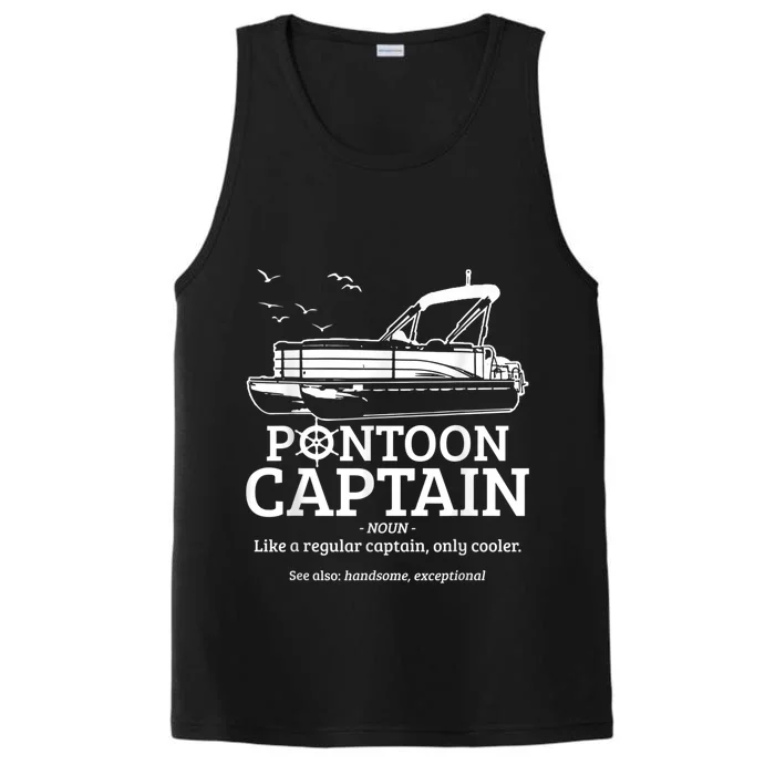 Mens Pontoon Captain Definition Funny Pontoon Boat Boating Performance Tank