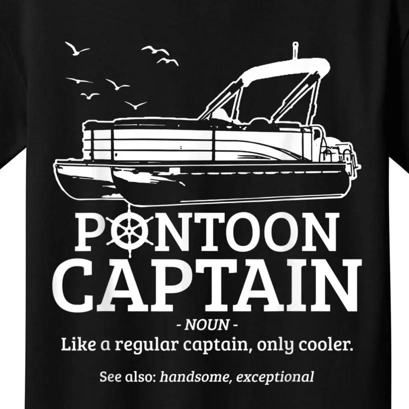 Mens Pontoon Captain Definition Funny Pontoon Boat Boating Kids T-Shirt