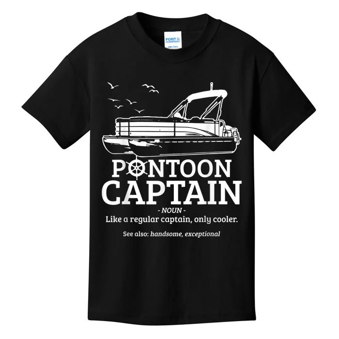 Mens Pontoon Captain Definition Funny Pontoon Boat Boating Kids T-Shirt