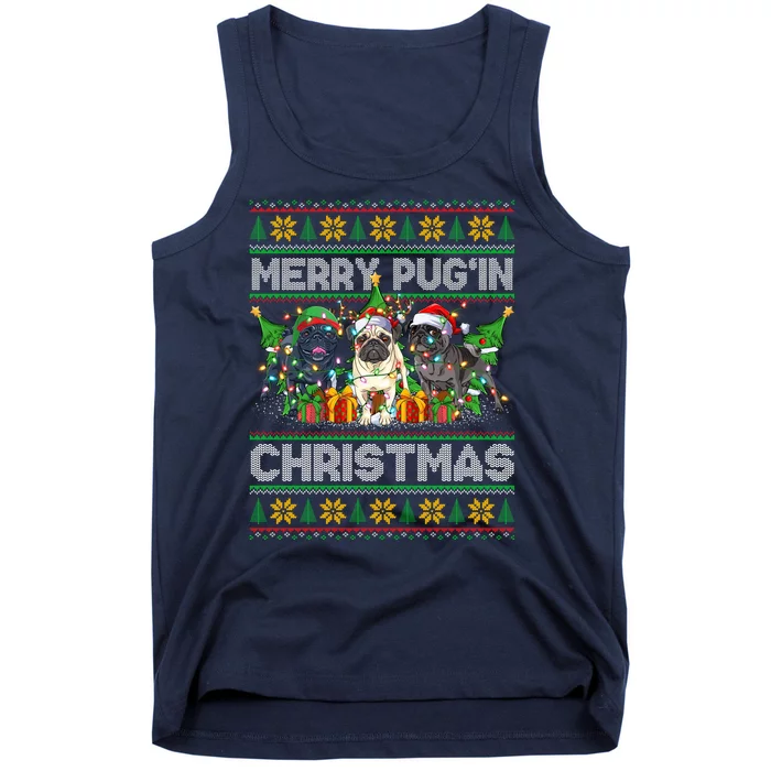 Merry PugIn Christmas Gift Tank Top