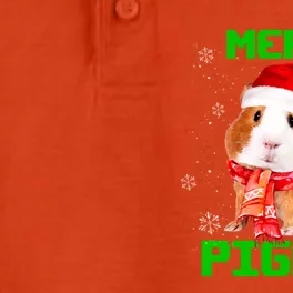 Merry Pigmas Christmas Guinea Pig Santa Hat Light In Snow Great Gift Dry Zone Grid Performance Polo