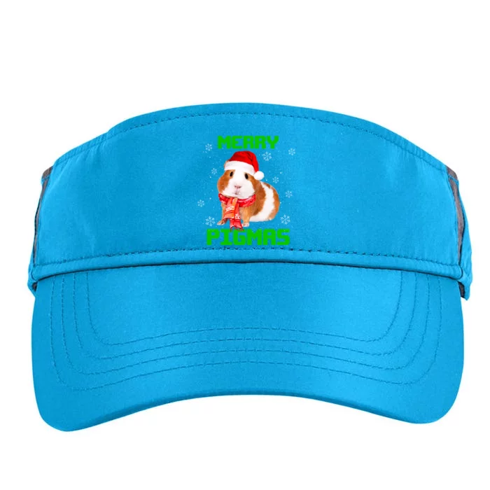 Merry Pigmas Christmas Guinea Pig Santa Hat Light In Snow Great Gift Adult Drive Performance Visor