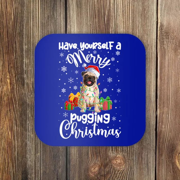 Merry Pugging Christmas Pug Xmas Party Pug Gift Coaster