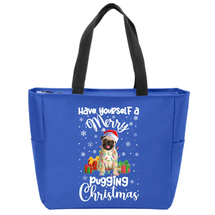 Merry Pugging Christmas Pug Xmas Party Pug Gift Zip Tote Bag