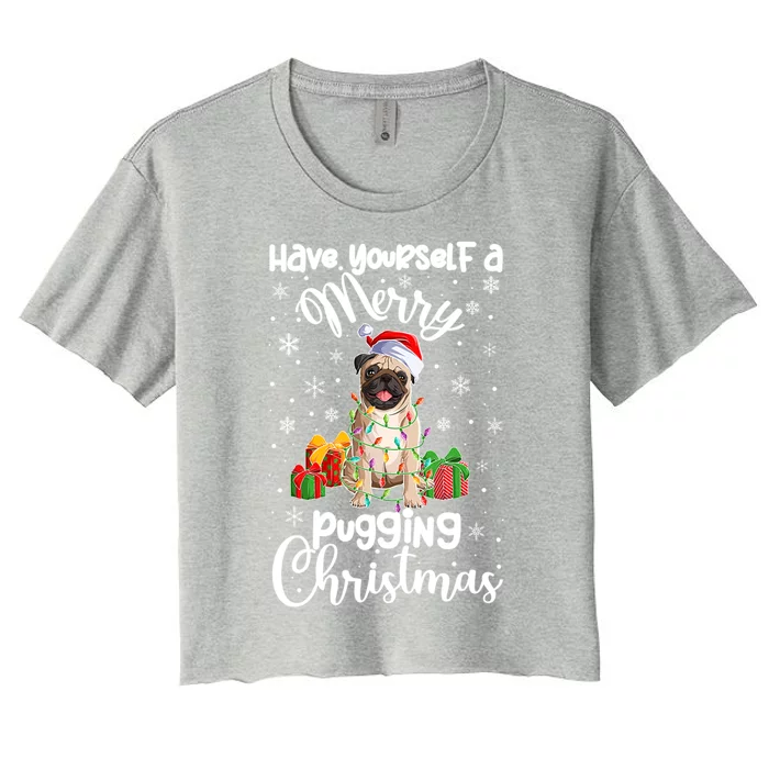 Merry Pugging Christmas Pug Xmas Party Pug Gift Women's Crop Top Tee