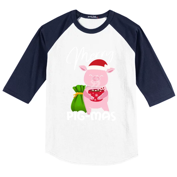 Merry Pigmas Christmas Pig For Swine Lovers Gift Baseball Sleeve Shirt