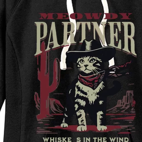 Meowdy Partner Cowboy Cat Vintage Cowboy Women's Fleece Hoodie