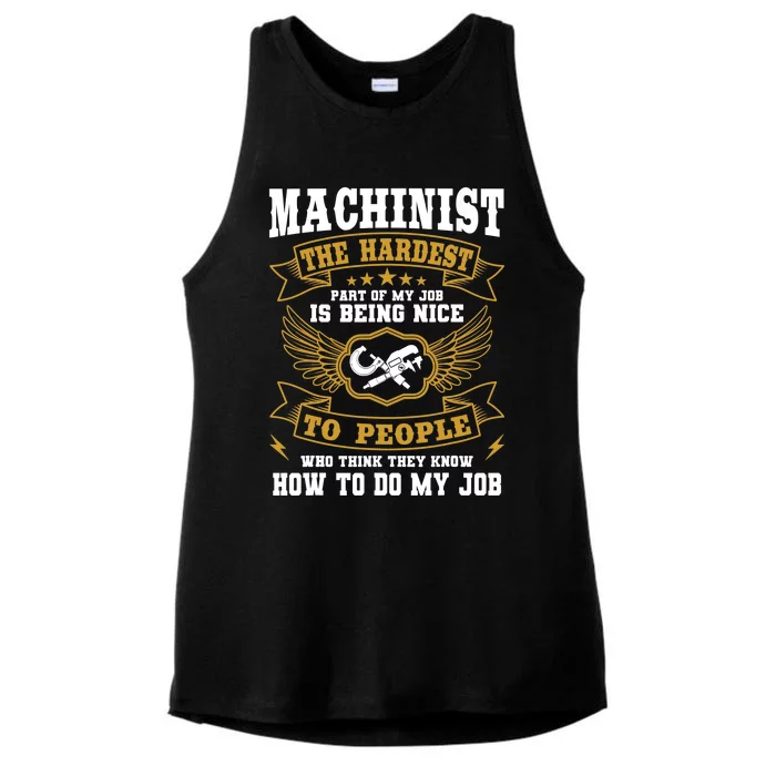 Machinist Profession CNC Machine Tools Operator Machinery Ladies Tri-Blend Wicking Tank