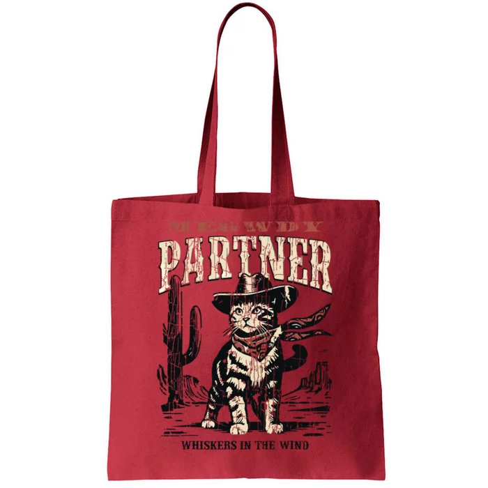 Meowdy Partner Cowboy Cat Vintage Tote Bag