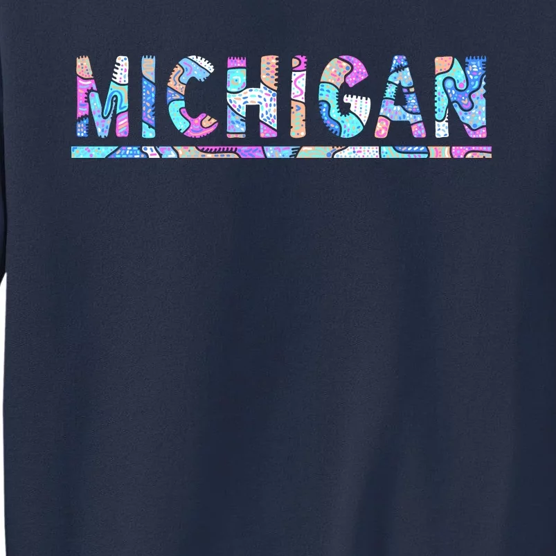 Michigan Patterned Curves Logo Sweatshirt