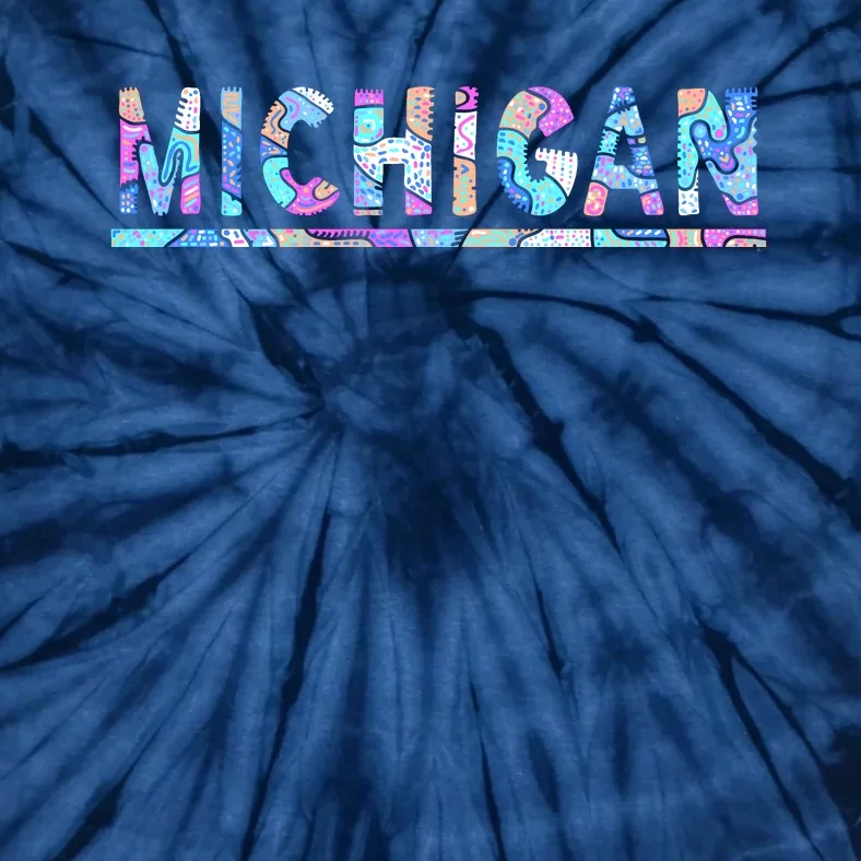 Michigan Patterned Curves Logo Tie-Dye T-Shirt