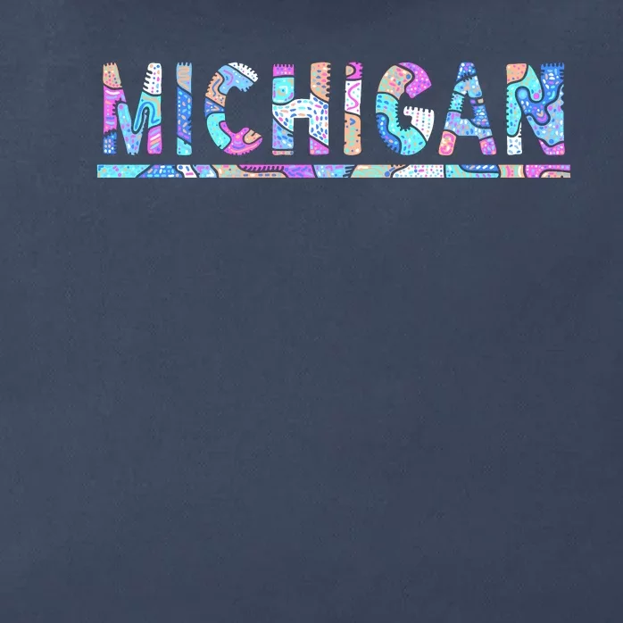 Michigan Patterned Curves Logo Zip Tote Bag