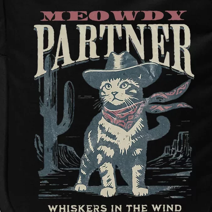 Meowdy Partner Cowboy Cat Country Western Impact Tech Backpack